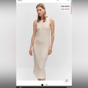 Mango knit midi dress - cream (NWT)